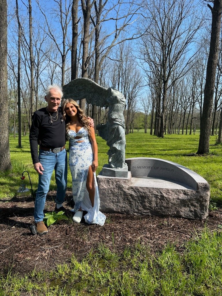 Kyle and family at Phyllis's memorial