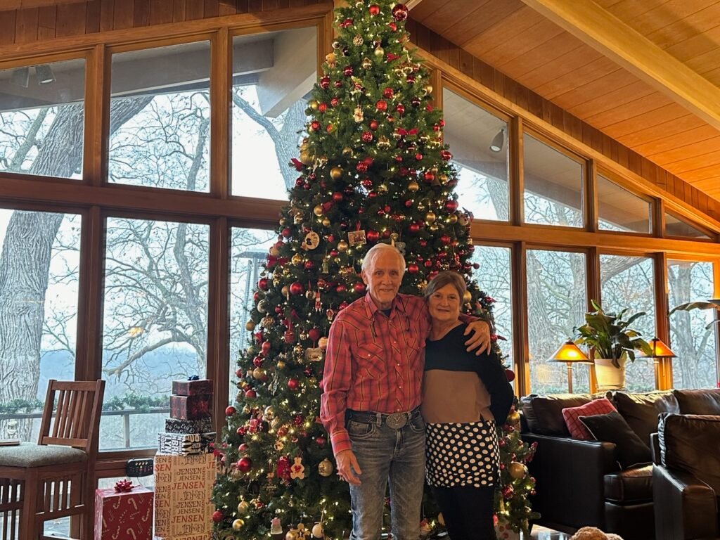 Kyle and Phyllis at home for the holidays